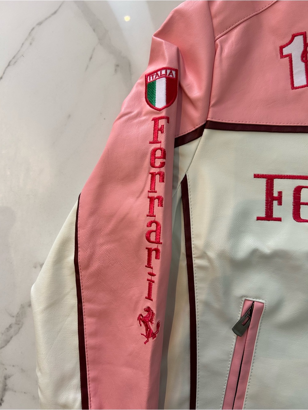 Ferrari Pink and Cream Racing Jacket - Picture 3 of 6